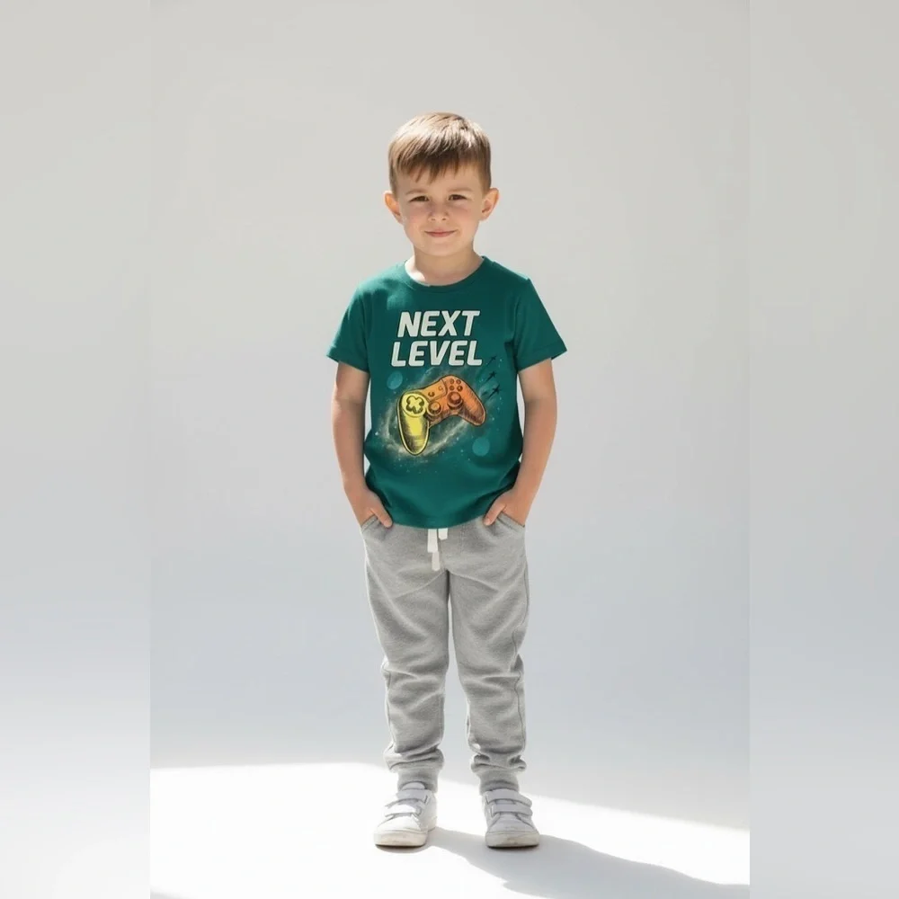 OshKosh Original casual play teal T-shirt Boys 8T graphic design 100% cotton